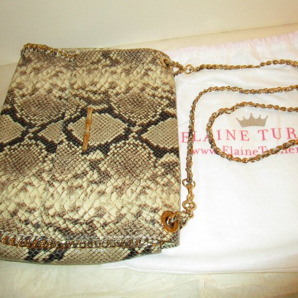 Elaine Turner Nala Python-Embossed Shoulder Bag - Picture 2 of 11